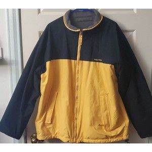 Vintage Nautica Men's XL Reversible Yellow/Blue Colorblock Fleece Lined